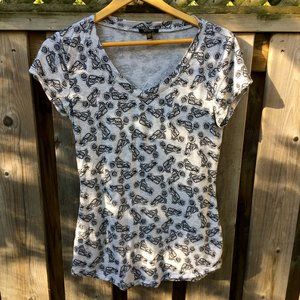Cupio grey & black motorcycle tee - size S